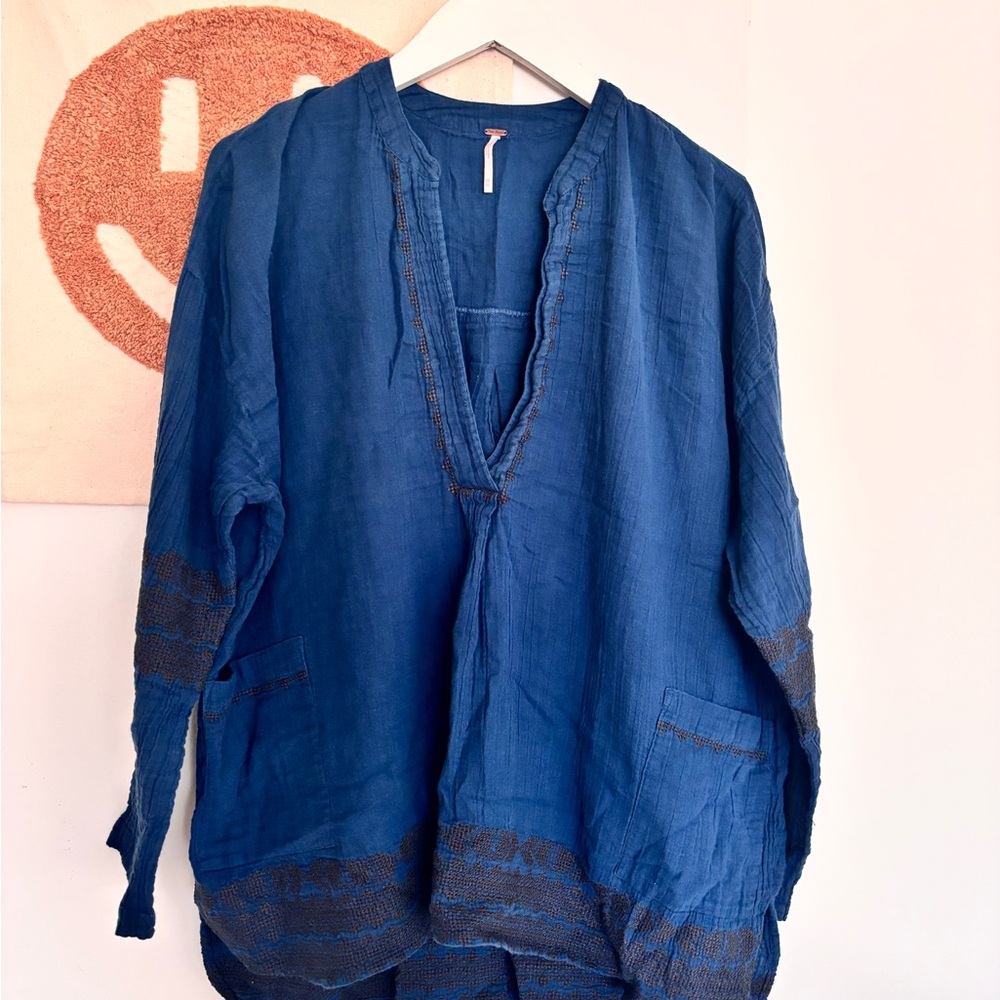 Free People Oversized Embroidery Tunic Top